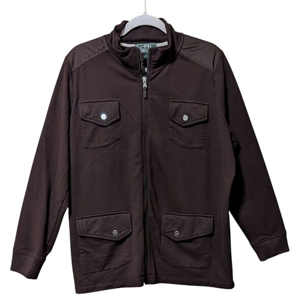 Lauren Ralph Lauren Jackets & Blazers - Lauren Ralph Lauren shacket size 2X full zip brown top shirt plus utility cargo